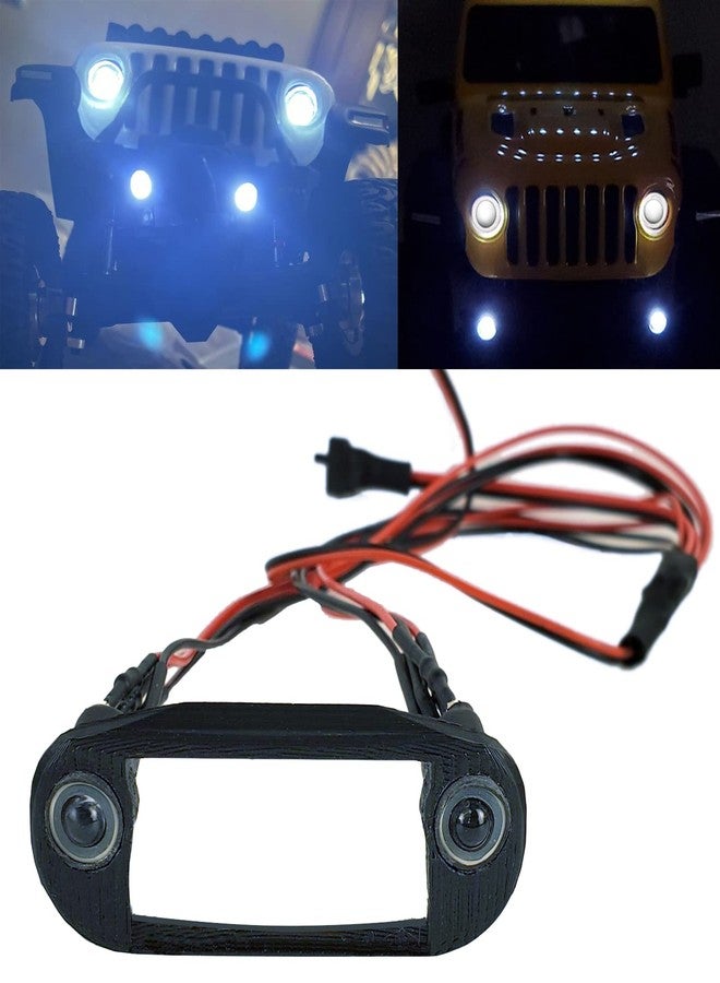 JGGZONE مجموعة مصابيح أمامية وخلفية ومصابيح أمامية LED صغيرة من JGGZONE لسيارة التحكم عن بعد Axial SCX24 90081 بمقياس 1/24 (أبيض + أبيض) - Image 1